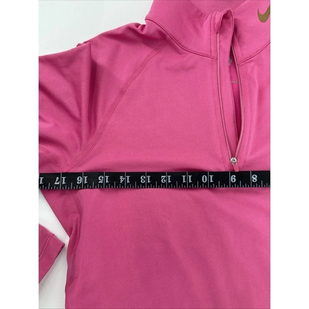 NIKE Combat Pink Fleece Medium Fitted DRI-Fit Quarter Zip